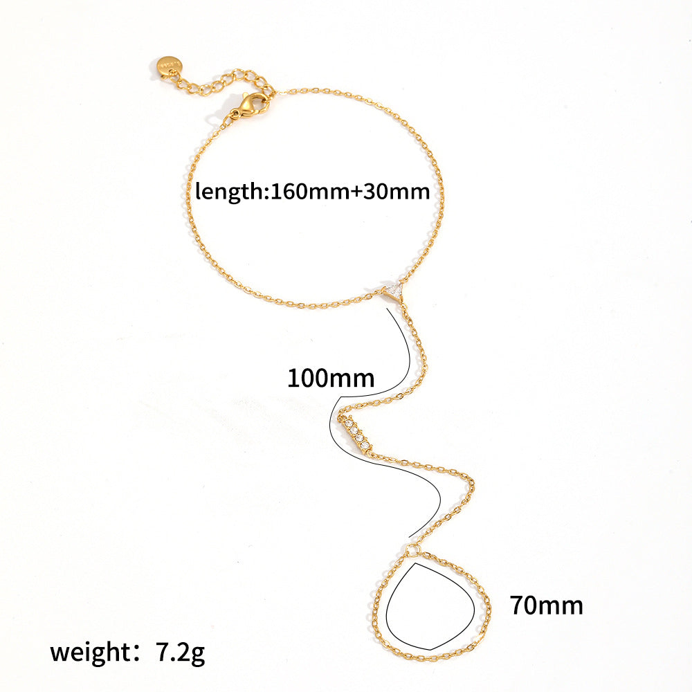 Crystal Bar Hand Chain – Golden Glamour
