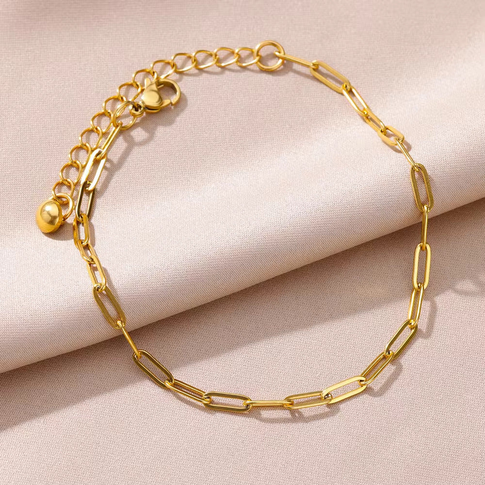 Essential Paperclip Chain Anklet – Minimalist Muse