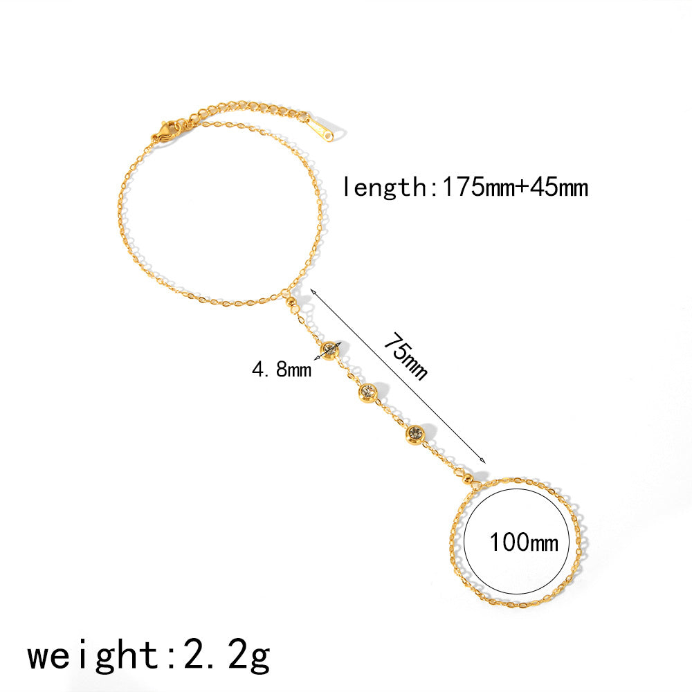 Crystal Bezel Hand Chain – Golden Celestial