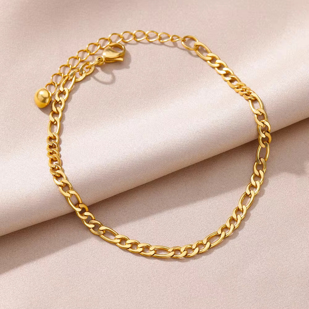 Bold Figaro Chain Anklet – Shoreline Classic