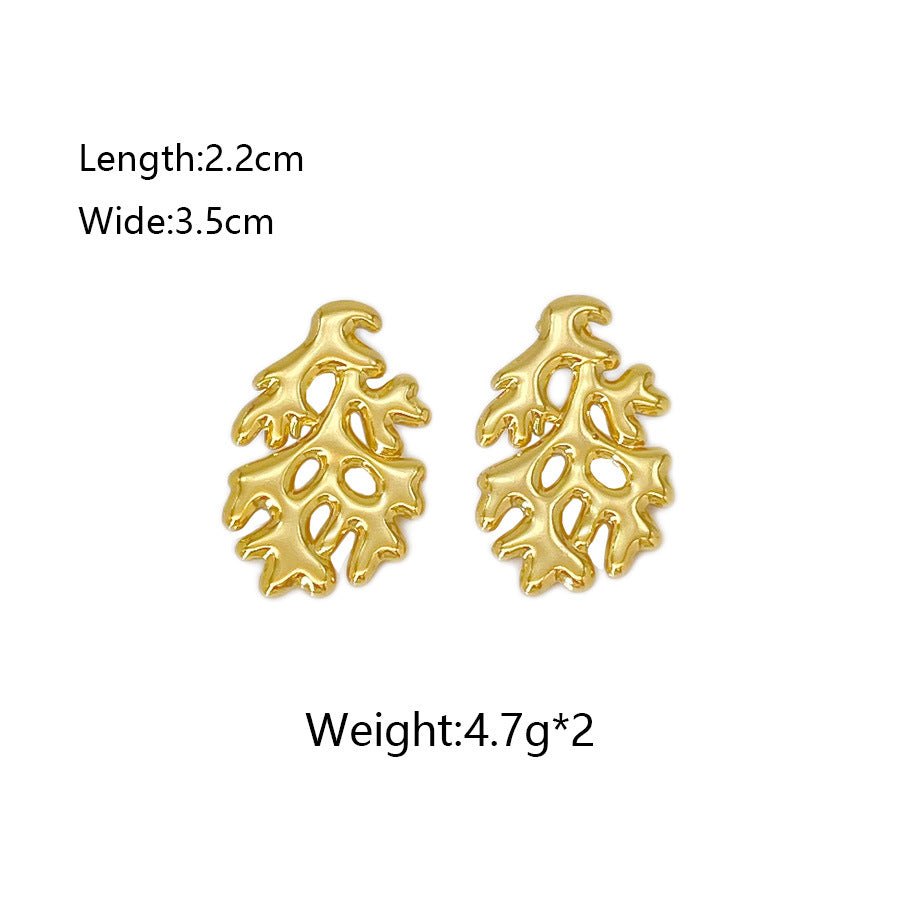 Golden Coral Reef Earrings – Coastal Luxury