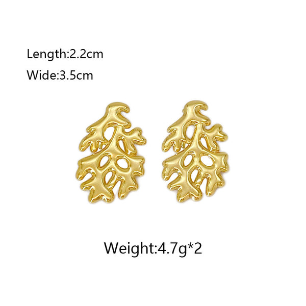 Golden Coral Reef Earrings – Coastal Luxury