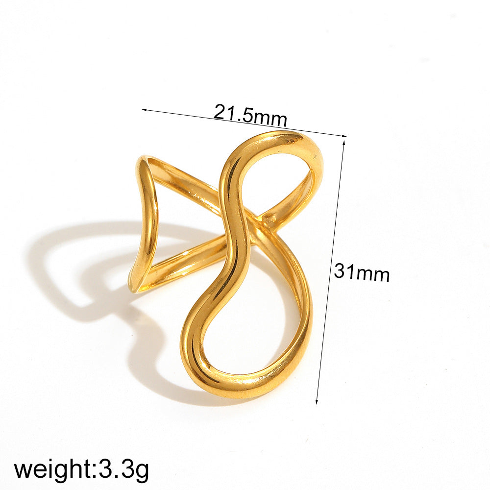 Fluid Ribbon Statement Ring – Golden Drift