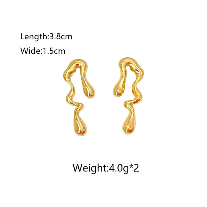 Golden Molten Drip Earrings