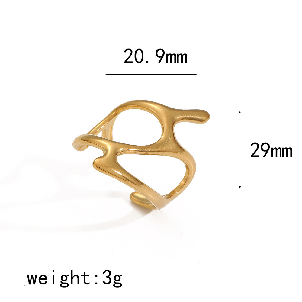 Abstract Coralline Wrap Ring – Golden Reef