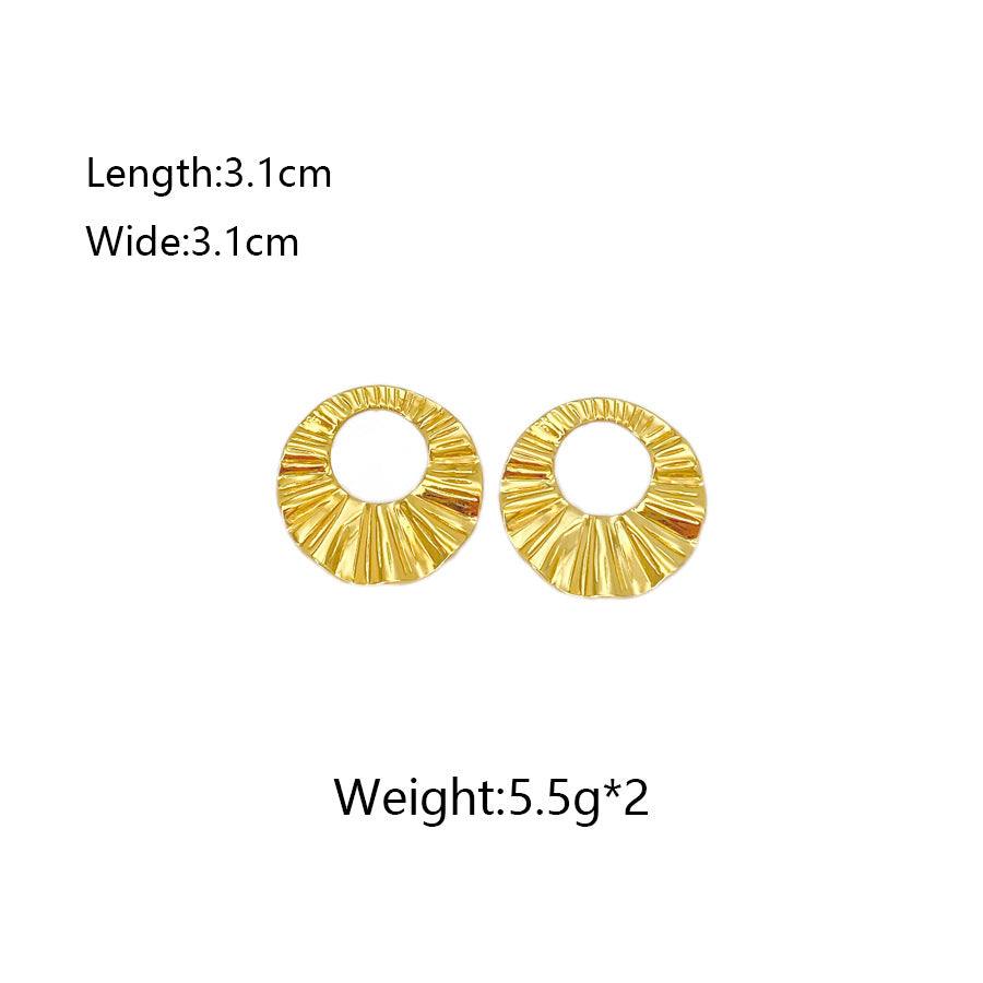 Golden Sunburst Ripple Earrings – Modern Luxury