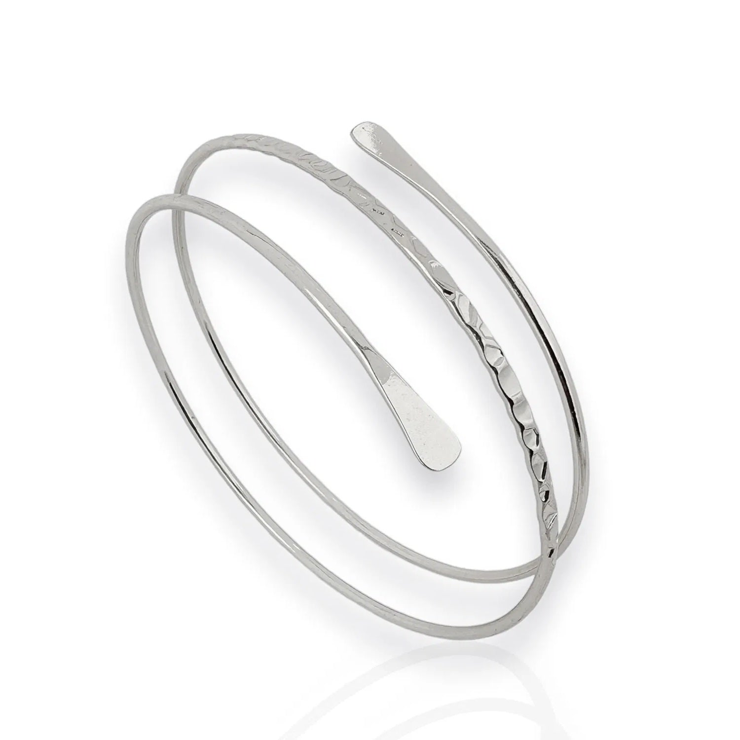 Silver Spiral Arm Cuff – Minimalist Elegance