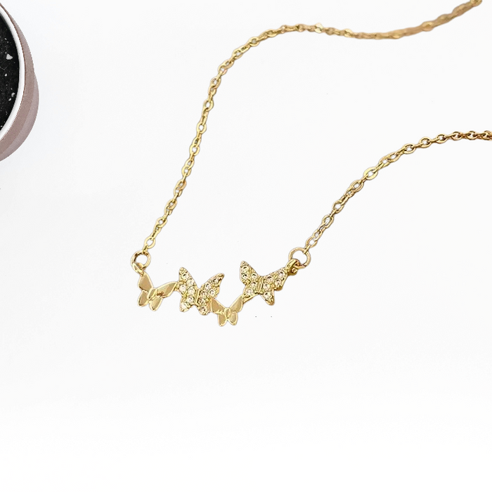 Gold Butterfly Charm Necklace