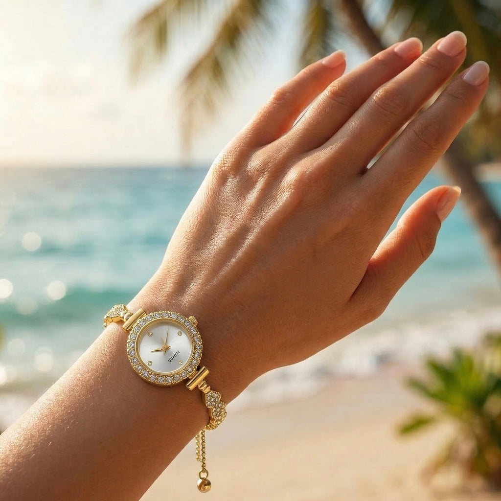 Celestia Crown Crystal Watch – Elegance That Reigns Supreme